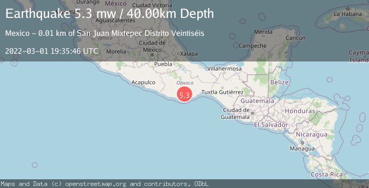 Map of OAXACA, MEXICO