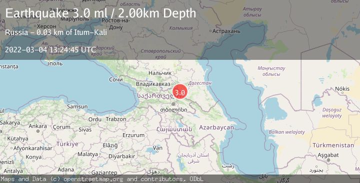 Map of CAUCASUS REGION, RUSSIA