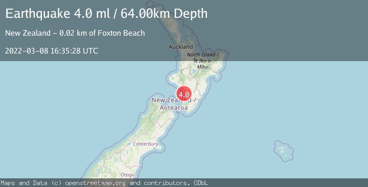 Map of NORTH ISLAND OF NEW ZEALAND