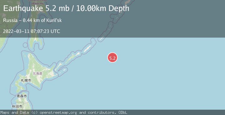 Map of EAST OF KURIL ISLANDS
