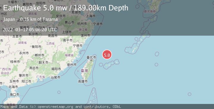 Map of NORTHEAST OF TAIWAN