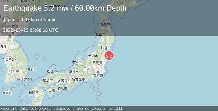 Map of NEAR EAST COAST OF HONSHU, JAPAN