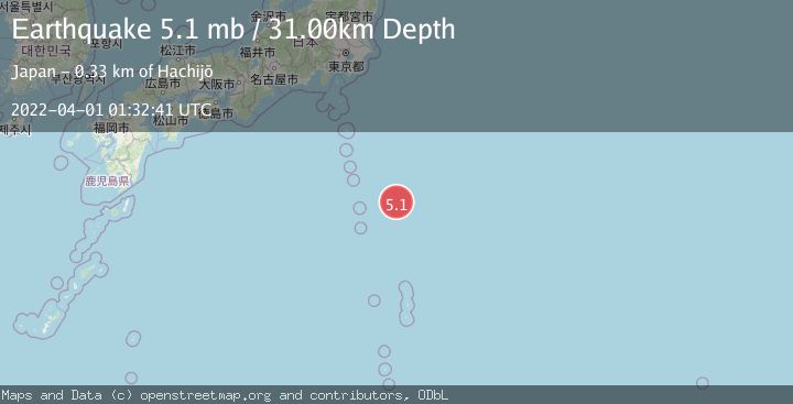 Map of IZU ISLANDS, JAPAN REGION