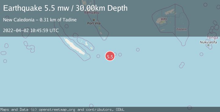 Map of SOUTHEAST OF LOYALTY ISLANDS