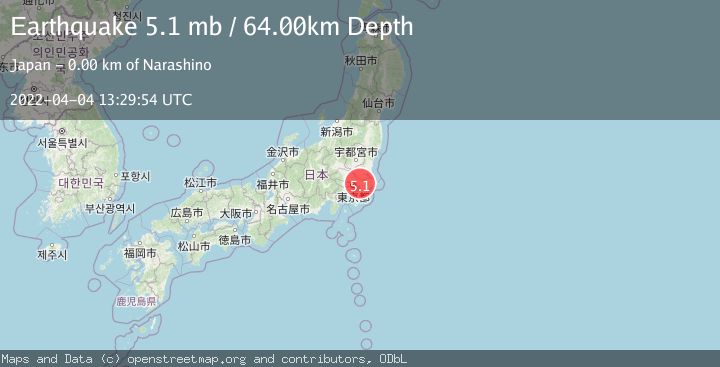 Map of NEAR EAST COAST OF HONSHU, JAPAN
