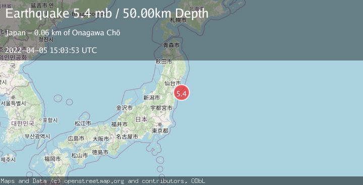 Map of NEAR EAST COAST OF HONSHU, JAPAN