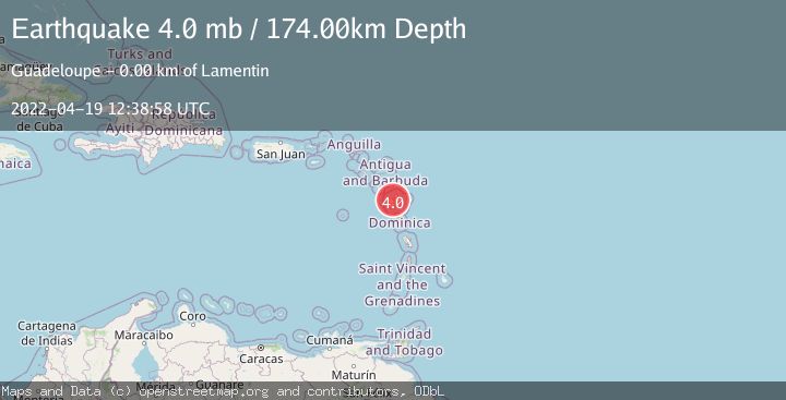 Map of GUADELOUPE, LEEWARD ISLANDS