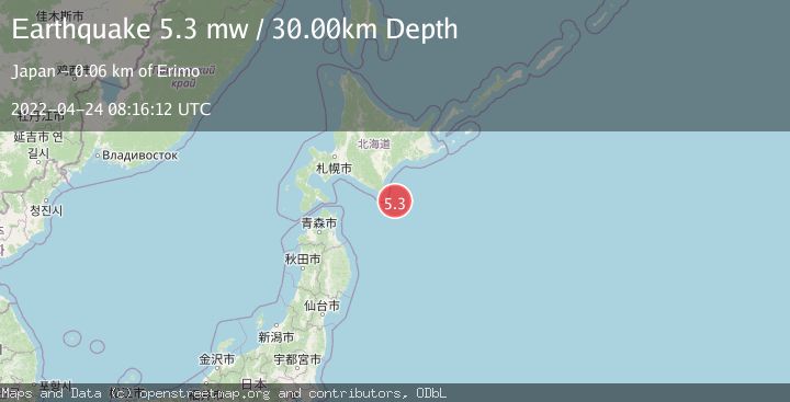 Map of HOKKAIDO, JAPAN REGION