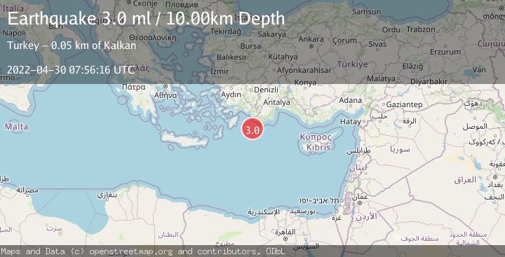 Map of EASTERN MEDITERRANEAN SEA