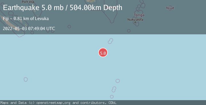 Map of SOUTH OF FIJI ISLANDS
