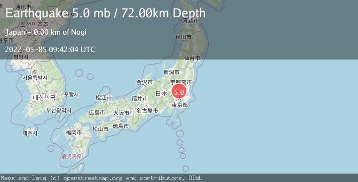Map of EASTERN HONSHU, JAPAN
