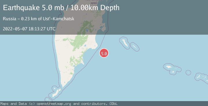 Map of OFF EAST COAST OF KAMCHATKA