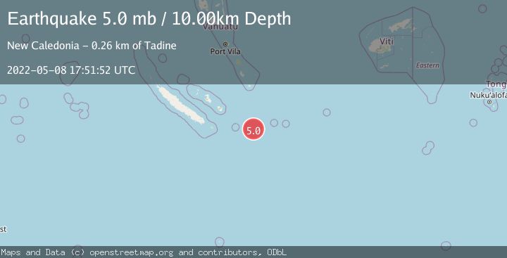 Map of SOUTHEAST OF LOYALTY ISLANDS