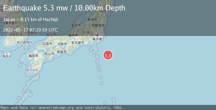 Map of OFF EAST COAST OF HONSHU, JAPAN