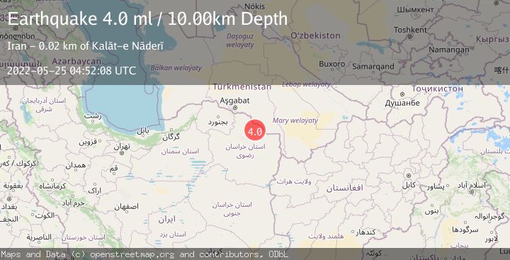 Map of NORTHEASTERN IRAN