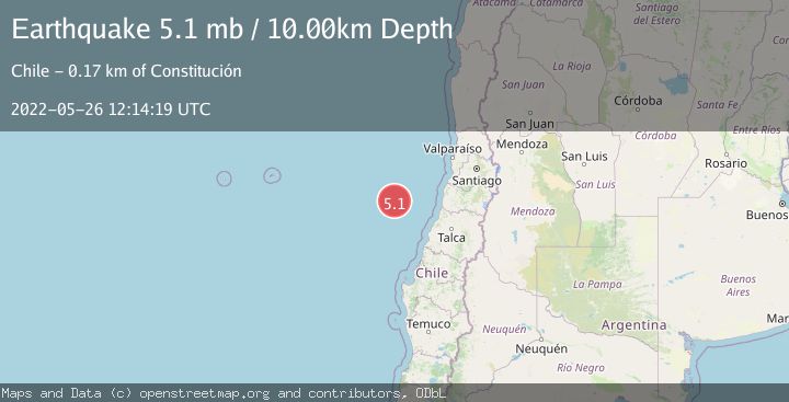 Map of OFF COAST OF O'HIGGINS, CHILE