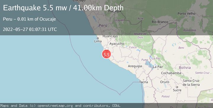 Map of NEAR COAST OF CENTRAL PERU