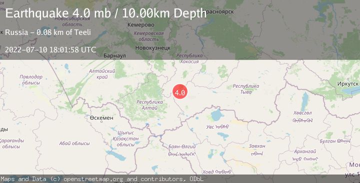 Map of SOUTHWESTERN SIBERIA, RUSSIA