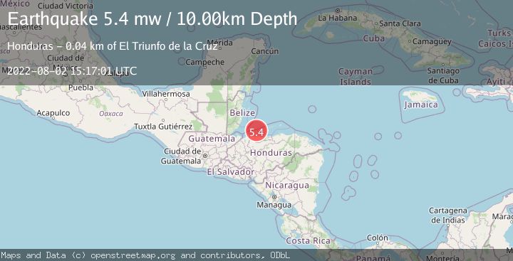 Map of OFFSHORE HONDURAS