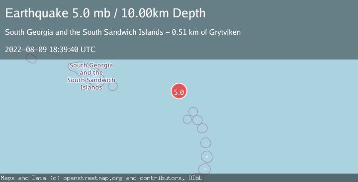 Map of SOUTH SANDWICH ISLANDS REGION