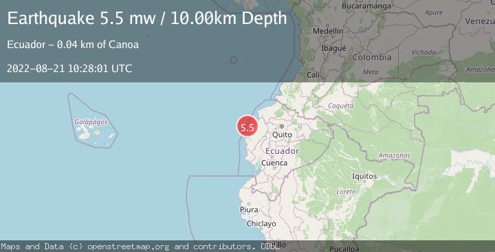 Map of NEAR COAST OF ECUADOR