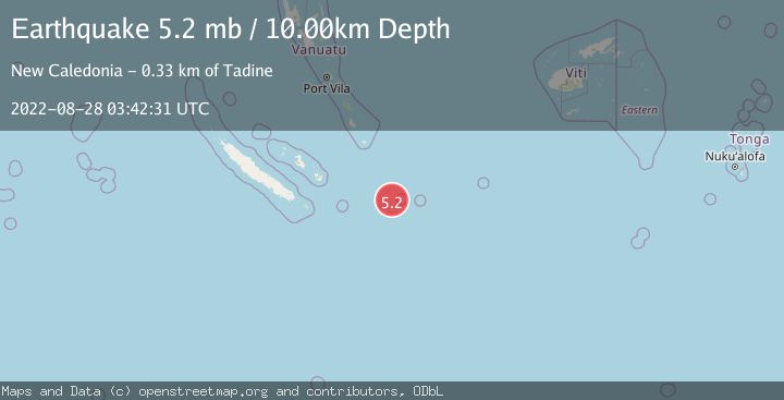 Map of SOUTHEAST OF LOYALTY ISLANDS