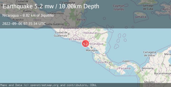 Map of NEAR COAST OF NICARAGUA