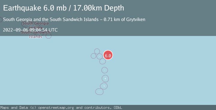 Map of SOUTH SANDWICH ISLANDS REGION