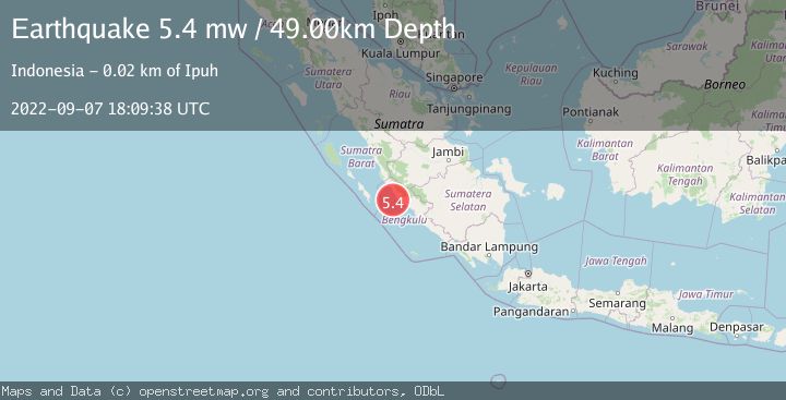 Map of SOUTHERN SUMATRA, INDONESIA
