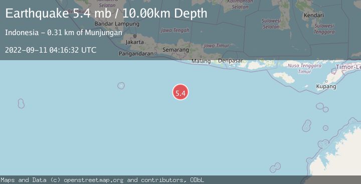 Map of SOUTH OF JAVA, INDONESIA