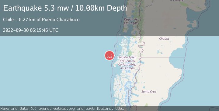 Map of OFF COAST OF AISEN, CHILE
