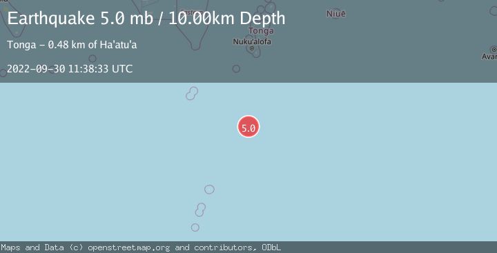 Map of SOUTH OF TONGA