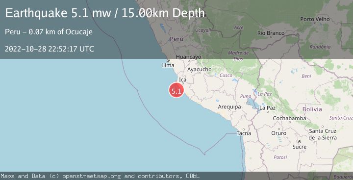 Map of NEAR COAST OF CENTRAL PERU