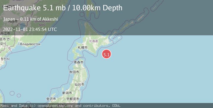 Map of HOKKAIDO, JAPAN REGION