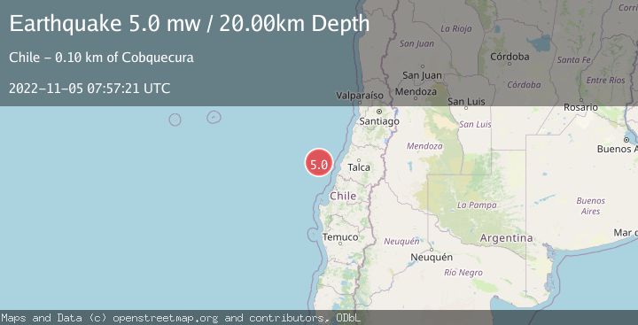 Map of OFFSHORE MAULE, CHILE