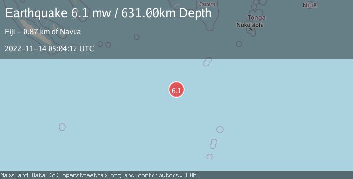 Map of SOUTH OF FIJI ISLANDS