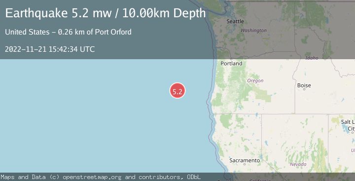 Map of OFF COAST OF OREGON