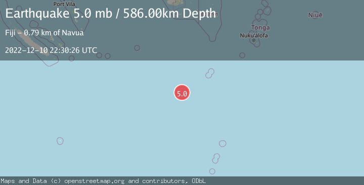 Map of SOUTH OF FIJI ISLANDS