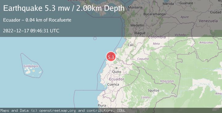 Map of NEAR COAST OF ECUADOR