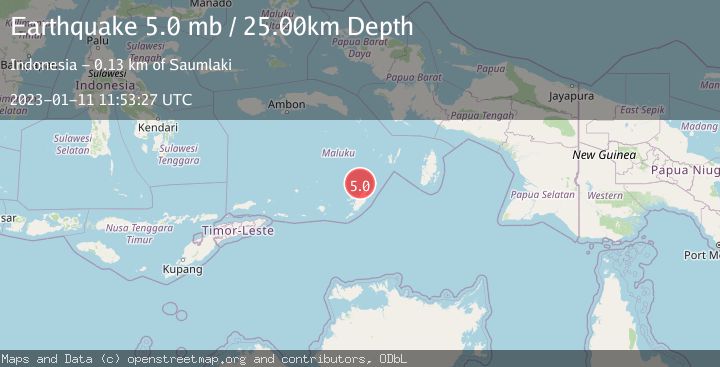 Map of KEP. TANIMBAR REGION, INDONESIA