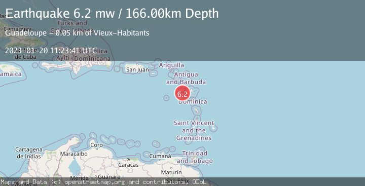 Map of GUADELOUPE REGION, LEEWARD ISL.