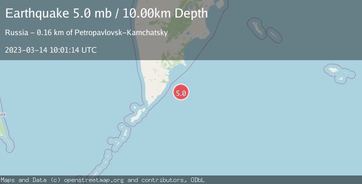Map of OFF EAST COAST OF KAMCHATKA
