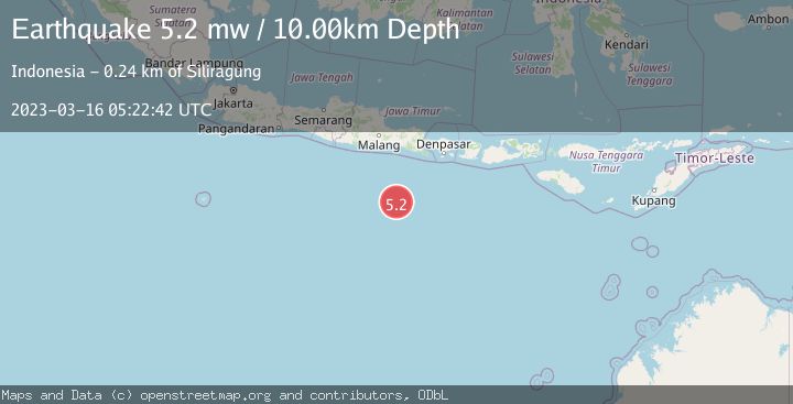 Map of SOUTH OF JAVA, INDONESIA