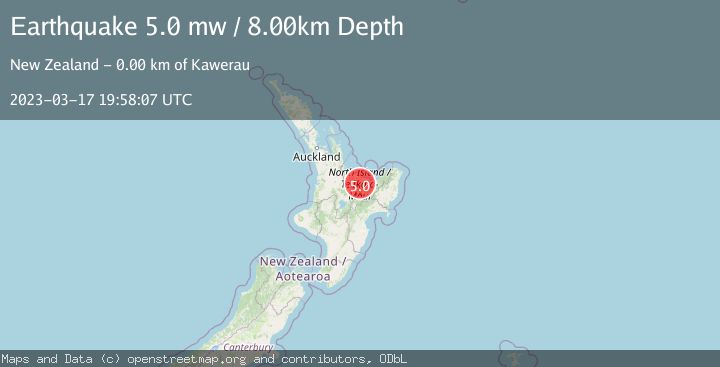 Map of NORTH ISLAND OF NEW ZEALAND
