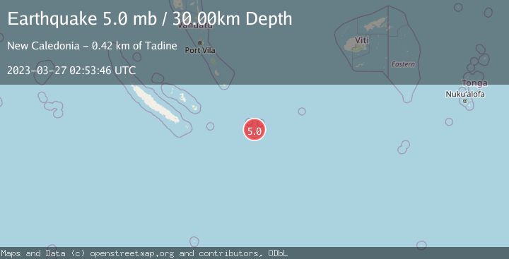 Map of SOUTHEAST OF LOYALTY ISLANDS