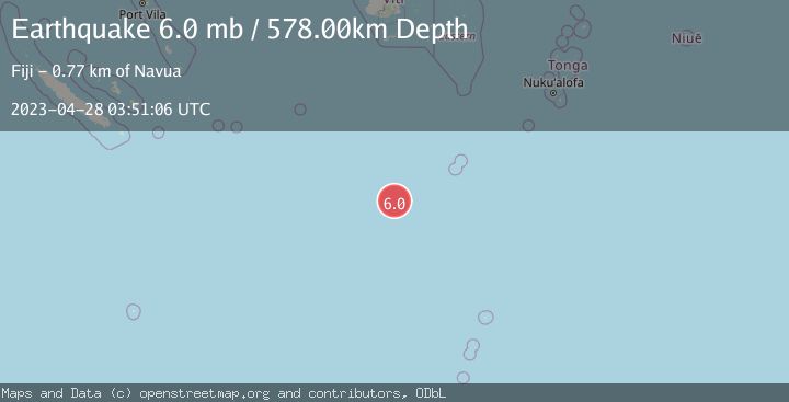 Map of SOUTH OF FIJI ISLANDS