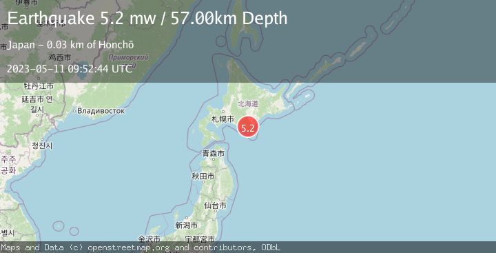 Map of HOKKAIDO, JAPAN REGION