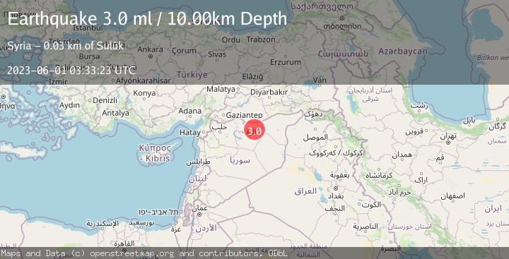 Map of TURKEY-SYRIA BORDER REGION