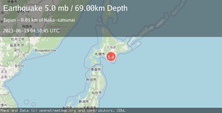 Map of HOKKAIDO, JAPAN REGION