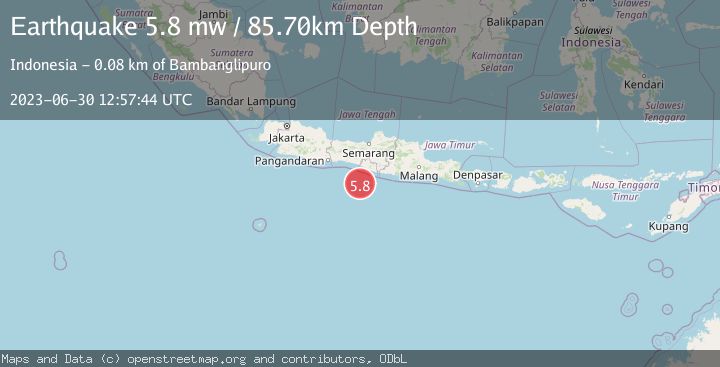 Map of JAVA, INDONESIA